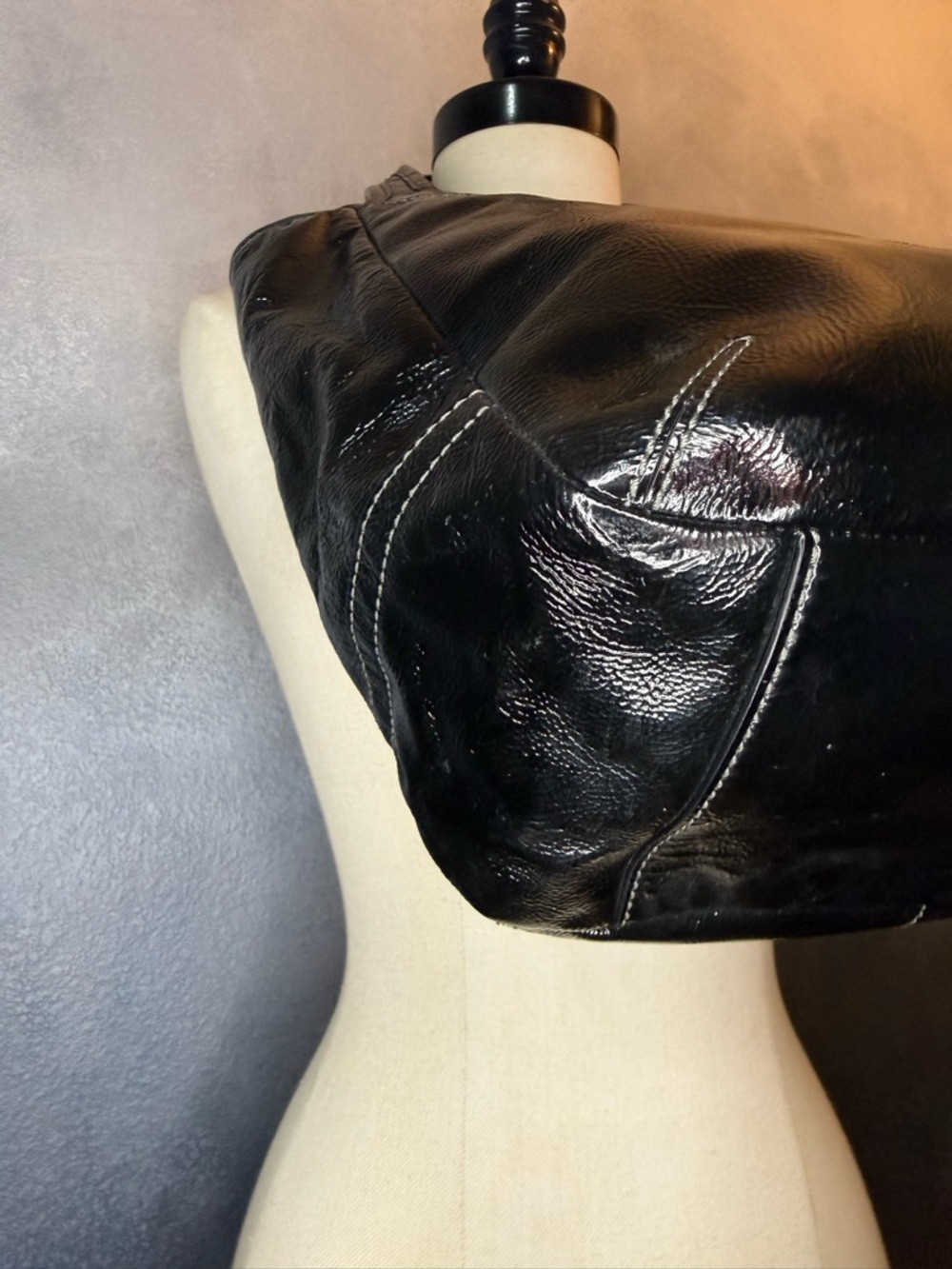 COACH Ergo Legacy Black Patent Leather  65th Anniversary Hobo Bag 11012 - Picture 7 of 16